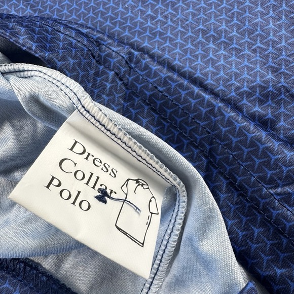 Collars & Co. Blue Geometric Dress Collar Men's Polo Shirt Size S NWOT - Picture 5 of 6